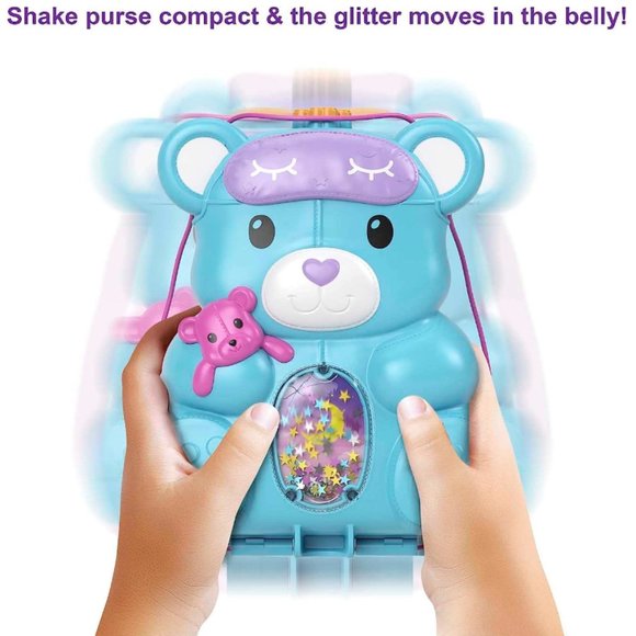 Polly Pocket 2-In-1 Travel Toy, 2 Dolls 16 Accessories, Teddy Bear Purse Playset - Picture 6 of 8